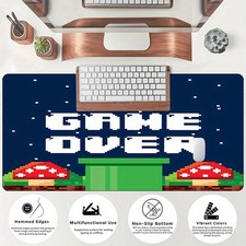 40 90cmGame Over Large Gaming Mouse Pad-Extra Wide Desk Mat with Non-Slip Ru