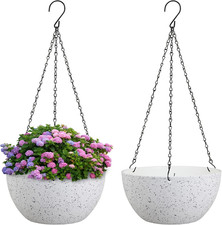 10 Inch Hanging Planters for Indoor Outdoor Plants, 2 Pack Hanging Flower Pots w