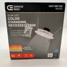 Commercial Electric 6" Ultra Slim LED Color Changing Glared Control Recessed Kit