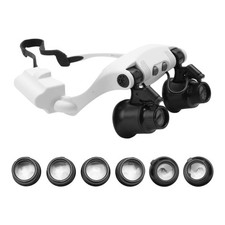 Stirnband LED Lupe Scheinwerfer Mikroskop Schmuck Uhr Reparatur X2E54937