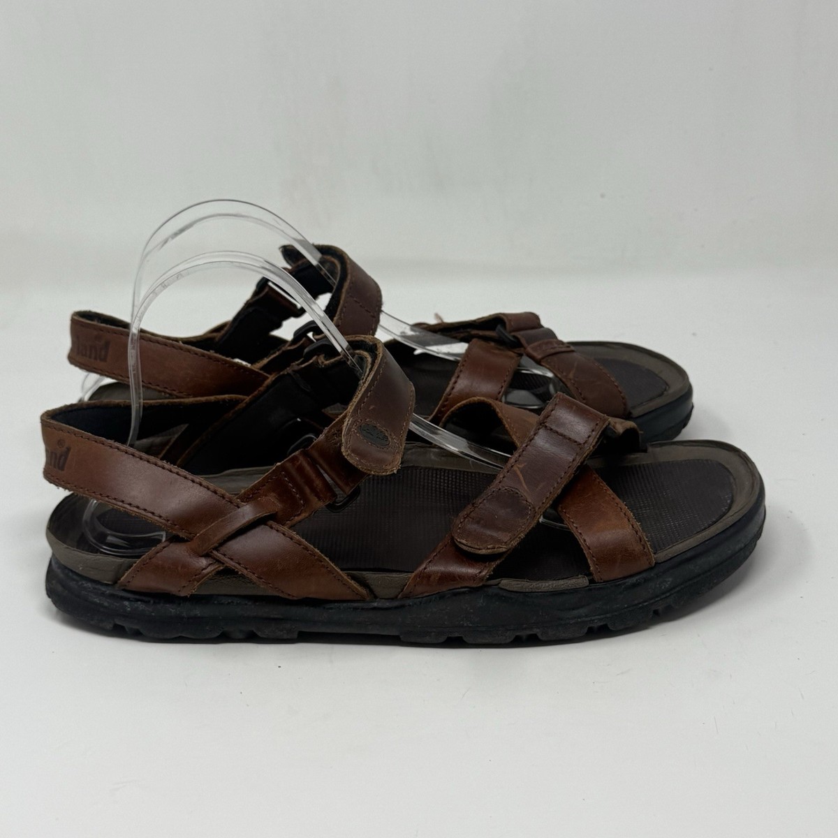 Timberland Men\'s Brown Leather Fisherman Strappy Sandals Rugged Timberland Altamont Leather Sandals | King Size main image 3