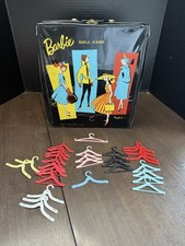 Vntg 1961 Mattel Black Ponytail Barbie Doll Case Colorful w/ 31 Assorted Hangers