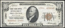 US Paper Money 1929 $10 National Bank Note Providence RI #13901 NO RESERVE!
