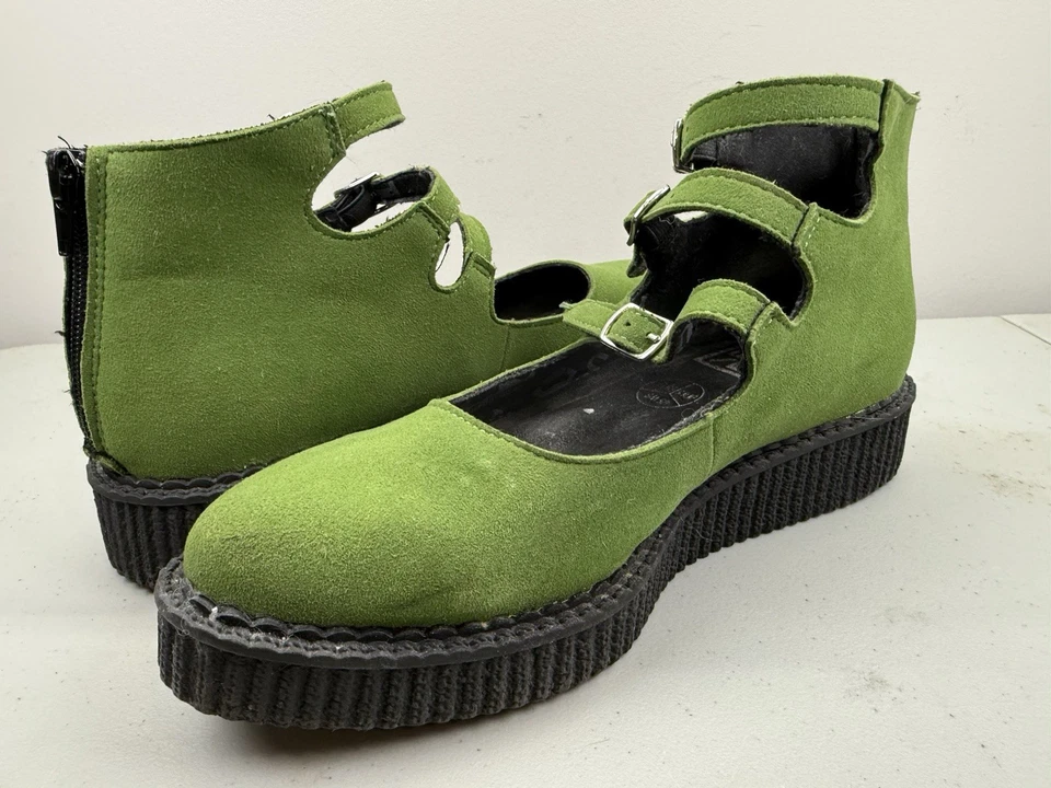 TUK нефритовый зеленый замши кожаные сандалии 3 ремни женщин 8 39 Monk туфли - Изображение 2 из 4