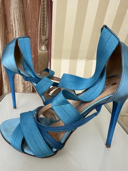 Women Gianmarco Lorenzi Heels Blue Satin 37.5