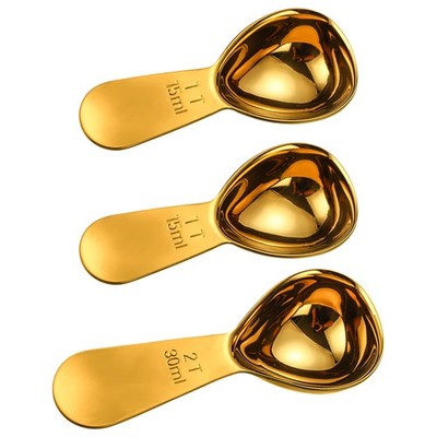 3-teiliges Set aus Edelstahl-Kaffeelöffeln (2 EL & 1 EL), breite, kurze