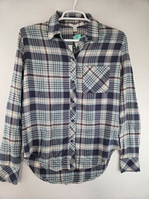 Threads 4 Thought Women's XS Prudence Long Sleeve Plaid Button Up Shirt NWT