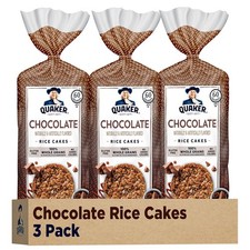 Quaker Large Rice Cakes, Chocolate, 7.23 oz Bags, 3 8.53 Ounce Pack of 3
