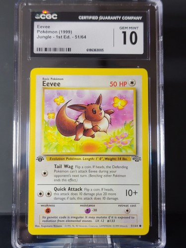 Eevee (1st Edition) graded CGC 10 for sale on eBay