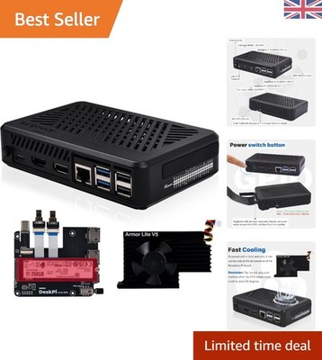 DeskPi Lite Pi5 Gehäuse mit aktivem Kühler für Raspberry Pi 5 Enthusiasten