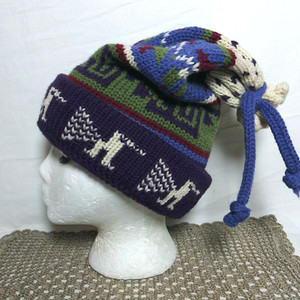 Peruvian Trading Company Knit Hat Winter Ski Wool Boho Color One Size Multicolor