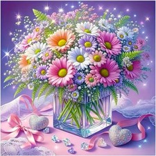 5D Flower Diamond Painting Kits for Adults, Daisy Diamond Art Kits for Beginners