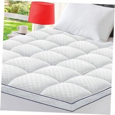 Mattress Topper Extra Thick Pillowtop Cooling Mattress Topper Plush King White