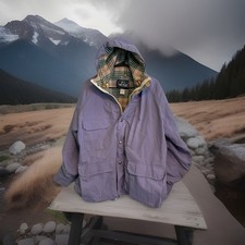 Vtg Woolrich Parka Wool Blanket Lined Pink Woman's XL Made in USA Lavender