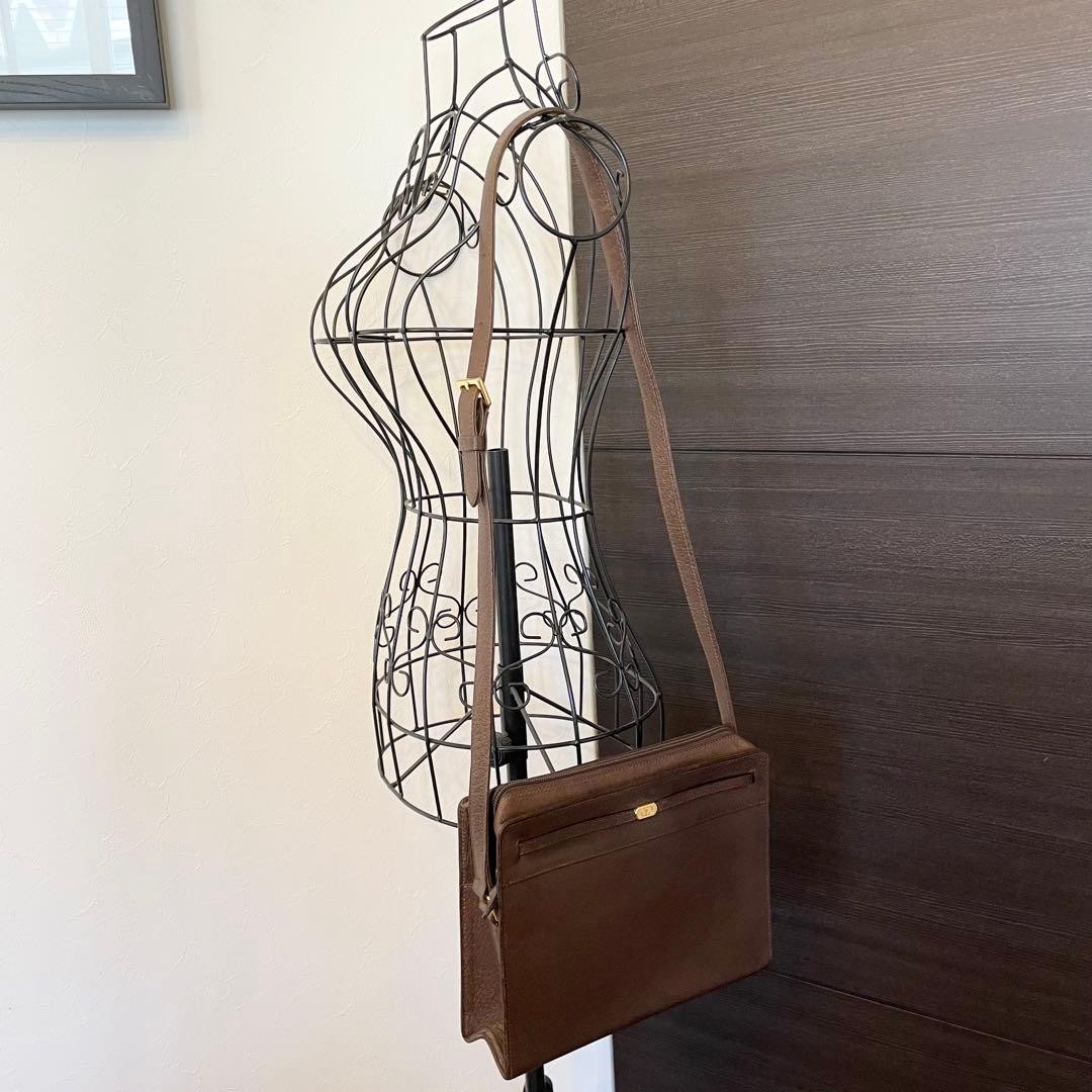 Valentino Garavani VLogo Leather Shoulder Bag Dark Brown Women's Authentic Japa thumbnail 10