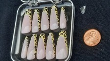 Custom Handmade Press On Nails Cheeta Print tips