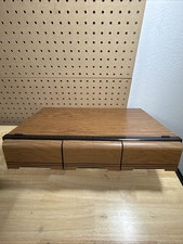 1 Piece Pao wooden three drawer cassette tape holder stores 42 cassettes