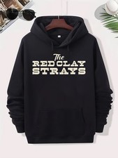 The Red Clay Strays Unisex 2025 Couple Hoodie - Black Graphic Print Pullover wit