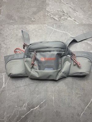 Outdoor Products Gray/Orange Waist fanny pack With Dual Bottle Pouch Adjustable