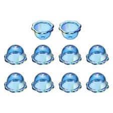 10 Pcs Bell Flower Beads, Acrylic Flower Caps Bead, Blue