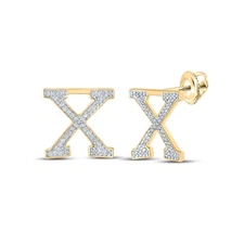 1/5CTW-DIA P1P2 INITIAL "X" GIFT EARRING