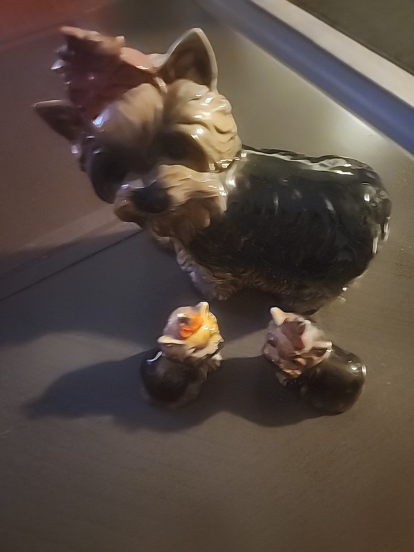 Vintage Goebel W Germany Yorkshire Terrier Yorkie Dog Figurine Approx.  6.25"x7"