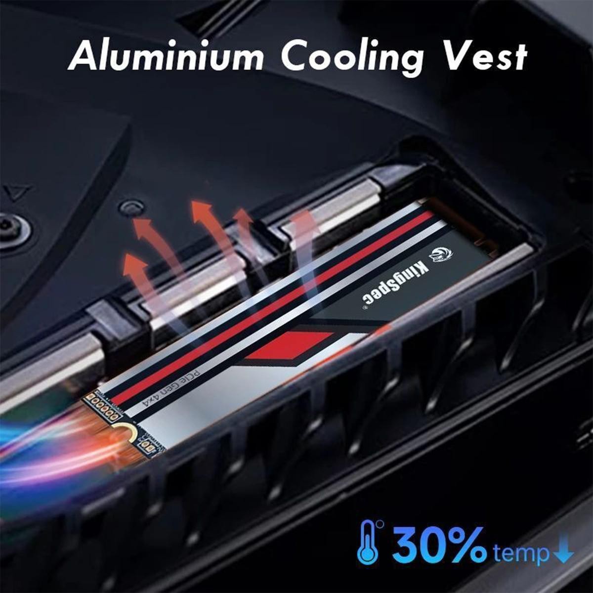 SSD M.2 2280 512GB NVME PCIe 4.0 High Performance Gaming Drive Cooler PS5