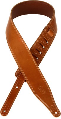 Levy's M17BDS-TAN Butter Double Stitch 2.5'' Wide Garment Leather Guitar Strap
