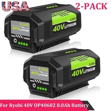 2PACK 40V Battery For Ryobi 40V 8.0Ah Lithium ion OP4060 OP4030 OP40602 OP40261