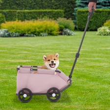 2-in-1 Dog Wagon Stroller for Small Dogs 7.5kg Push Pull Foldable Dog Cart