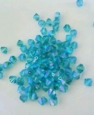 Swarovski 5328 6mm bicone beads Light Turquoise Shimmer 2X 12pcs 