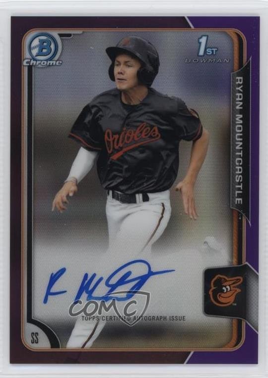 2015 Bowman Draft Chrome Pick Purple Refractor 66/250 Ryan Mountcastle Auto 0b5f