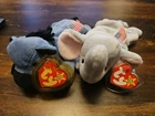 Ty Beanie Babies Lefty Donkey & Righty Elephant Vintage 1995-96 USA Flag TAGS