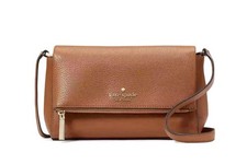 New Kate Spade Leila Mini Zip Crossbody Pebble Leather Warm Gingerbread