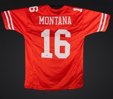 Joe Montana Autographed Red Jersey  Tri-Star Certified Sticker #7759657