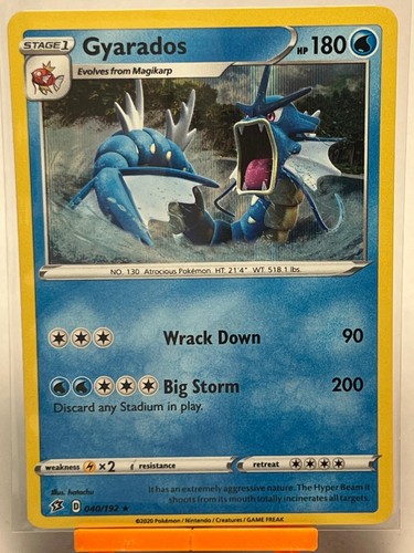 Gyarados 040/192 Holo Rare Rebel Clash Pokemon Near Mint