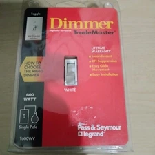 Pass & Seymour Legrand T600WV TradeMaster Single Pole Dimmer Switch White/Ivory