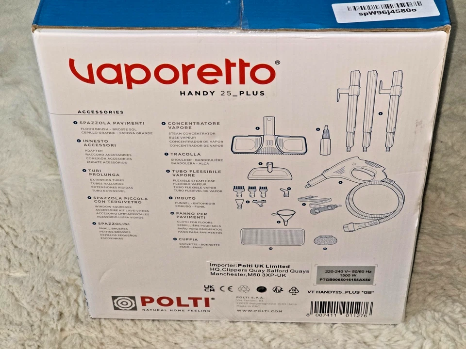 Polti Vaporetto Handy 25 Plus Steam Cleaner - Brand New ! Never opened ! - image 3 of 4