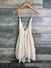 Kimchi Blue Urban Outfitters Dress Size Large White Beige Mia Stripe Babydoll