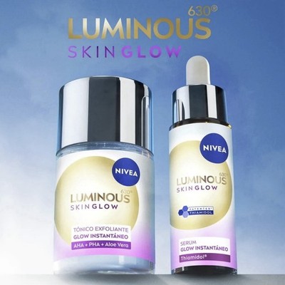 2-Piece NIVEA LUMINOUS SKIN GLOW Exfoliating Toner & Instant Serum Set 630°