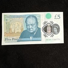 AK 34 £5 Note Genuine Banknote GBP Five Pound Note Rare Serial Number