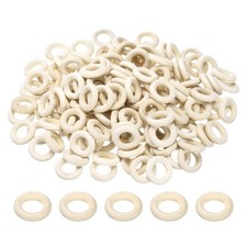 250PCS 25mm /1" Natural Wooden Ring for Craft Unfinished Solid Rings