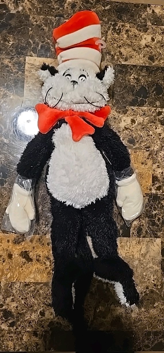 Vintage Cat in the Hat Plush Dr Seuss Stuffed Animal Manhattan Toy 2001 20 inch