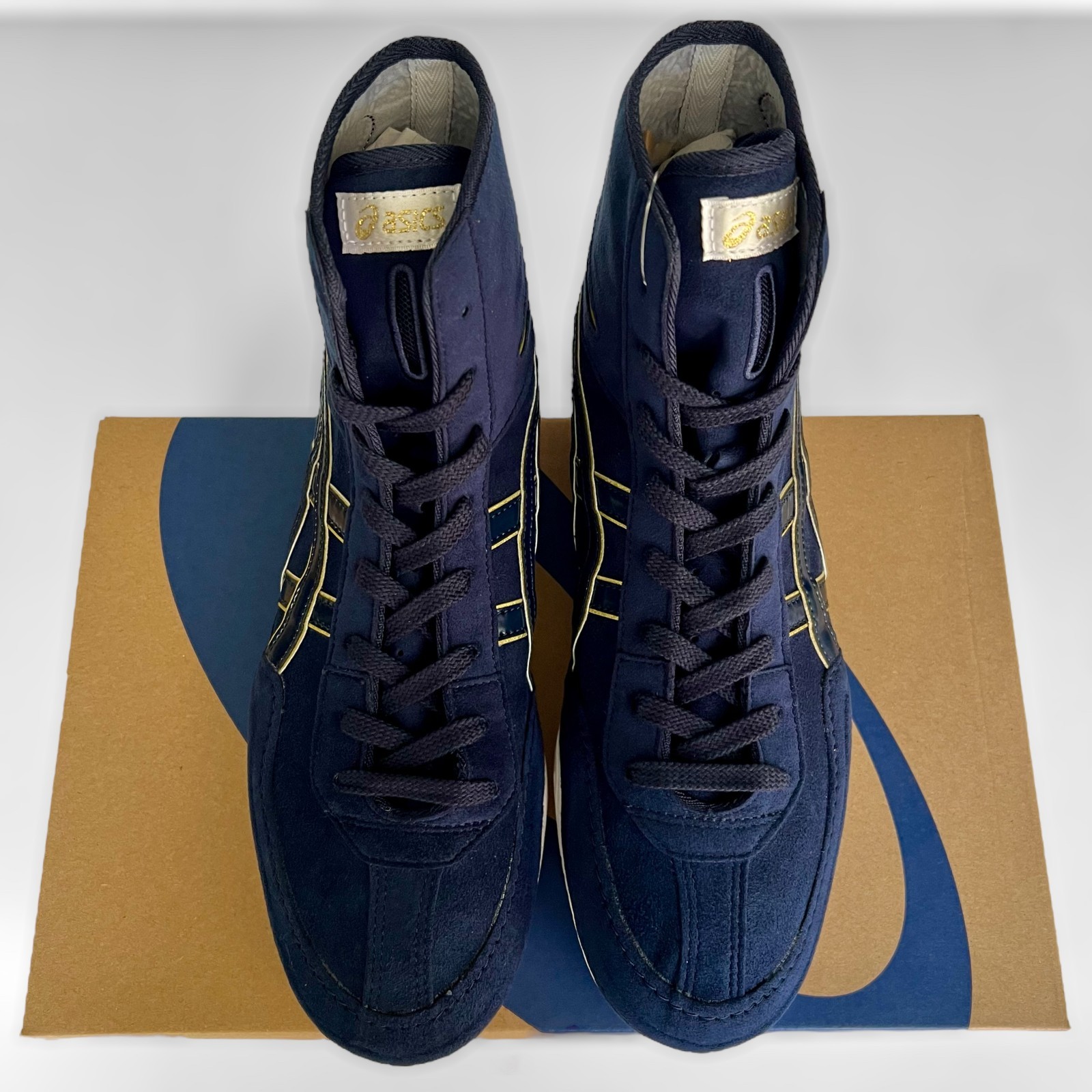ASICS Wrestling Shoes 1083A001 Special Order Navy x Gold [ Size: US8 / 25.5cm] thumbnail 3