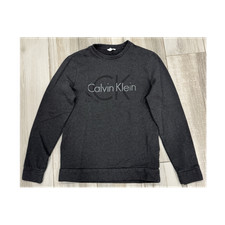 Calvin Klein CK Logo Gray Cotton Sweatshirt Size S