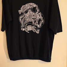 Margo's Men's Black Graphic Print Short Sleeve T-Shirt, One Size Regular