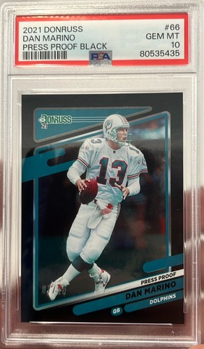 2021 DONRUSS #66 DAN MARINO PRESS PROOF BLACK /10
