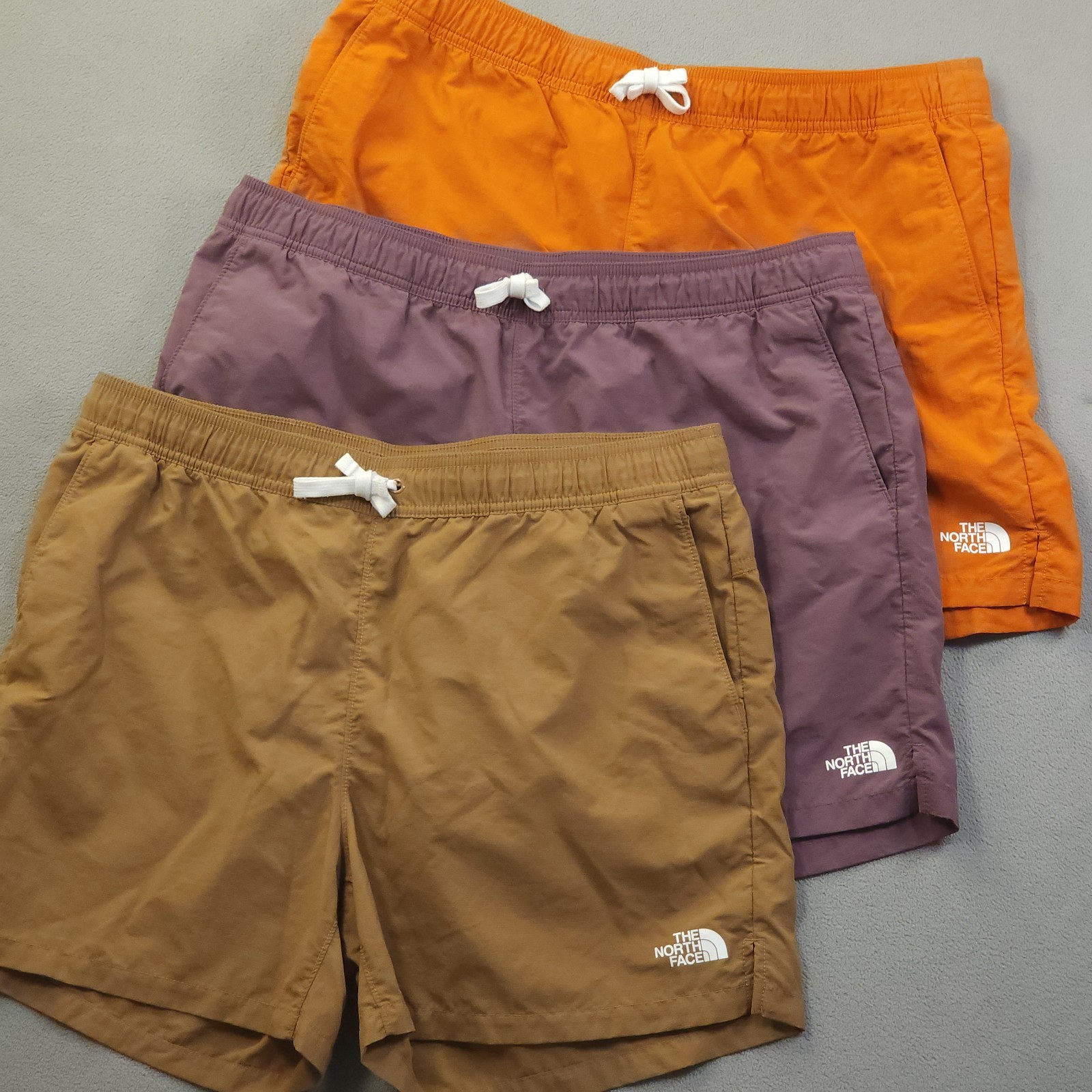 North Face Flashdry Shorts Men Large  3 Pair Lot Orange Clay Plum Bundle Running