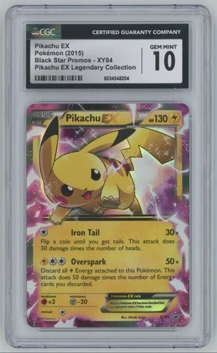 2015 Pokemon EX Legendary Collection Pikachu EX CGC 10 Black Star Promo #XY84