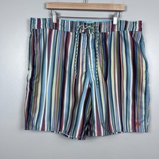 Ted Baker Men's Retro Srtriped Swim Trunks with Mesh Lobster Liner Size 5 XL